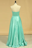 Sweetheart Sheath Prom Dresses Satin Zipper Up