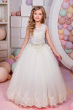 Ball Gown Flower Girl Dresses Scoop Tulle With Applique And Sash