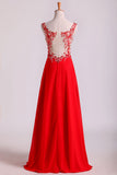 Bicolor Off The Shoulder Floor Length Prom Dress Beaded Lace Bodice Chiffon