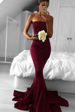 Cheap Price Strapless Prom Dresses Mermaid Sapndex Sweep Train