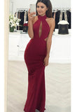 Evening Dresses High Neck Mermaid Spandex Zipper Up Sweep Train