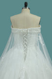 New Arrival Bling Wedding Dresses Off The Shoulder A Line Tulle Lace Up