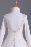 Muslim Wedding Dress Sweetheart A Line Court Train With Applique & Sash Beaded