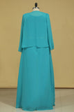 A Line Scoop Beaded Waistline Floor Length Mother Of The Bride Dresses Chiffon & Lace