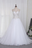 A Line Sweetheart Beaded Bodice Wedding Dresses Organza Court Train