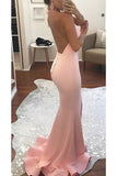 New Arrival Halter Open Back Satin With Slit Mermaid Evening Dresses