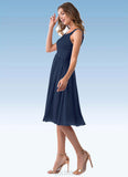 Thelma A-Line Pleated Chiffon Knee-Length Dress SJSP0019668