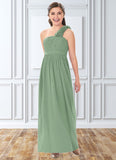 Charlize A-Line Pleated Chiffon Floor-Length Junior Bridesmaid Dress SJSP0019999