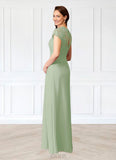 Maud A-Line Lace Chiffon Floor-Length Dress SJSP0019894