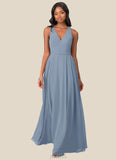 Jazlyn A-Line Chiffon Floor-Length Dress SJSP0019640