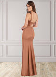 Clarissa Sheath Side Slit Stretch Satin Floor-Length Dress SJSP0019682