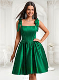 Phyllis Ball-Gown/Princess Straight Short Satin Homecoming Dress With Bow JLP0025645