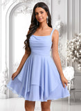 Alejandra A-line Scoop Short Chiffon Homecoming Dress With Pleated JLP0025654