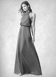 Cora A-Line Pleated Mesh Floor-Length Dress SJSP0019674