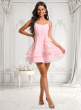 Carolyn A-line Scoop Mini Chiffon Homecoming Dress With Pleated JLP0025675