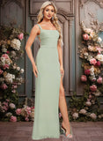 Anna Trumpet/Mermaid Square Floor-Length Chiffon Bridesmaid Dress JLP0025808