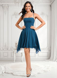 Melanie A-line Straight Asymmetrical Chiffon Homecoming Dress JLP0025721