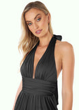 Lois Pleated Stretch Satin Jumpsuit with Pockets black Dress SJSP0019719