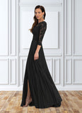 Jade A-Line Sequins Chiffon Floor-Length Dress SJSP0019885