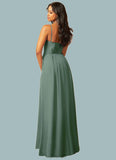 Maren A-Line Pleated Chiffon Floor-Length Dress SJSP0019680