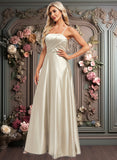 Julissa A-line Square Floor-Length Satin Bridesmaid Dress JLP0025789