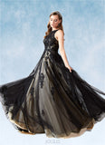 Peyton A-Line Lace Tulle Chapel Train Dress SJSP0020039