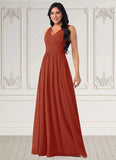 Sarah A-Line Lace Chiffon Floor-Length Dress SJSP0019704