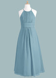 Yaretzi A-Line Pleated Chiffon Floor-Length Junior Bridesmaid Dress SJSP0019998