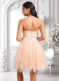 Rhoda Ball-Gown/Princess Sweetheart Short Tulle Homecoming Dress With Bow JLP0025719