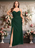 Ashleigh Trumpet/Mermaid Cowl Floor-Length Chiffon Prom Dresses With Ruffle JLP0025874