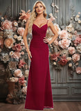 Elena Trumpet/Mermaid V-Neck Floor-Length Chiffon Bridesmaid Dress JLP0025825