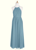 Arielle A-Line Pleated Chiffon Floor-Length Junior Bridesmaid Dress SJSP0020009