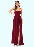 Valentina A-Line Corset Stretch Chiffon Floor-Length Dress SJSP0019717