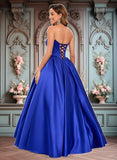 Mary Ball-Gown/Princess Straight Floor-Length Satin Prom Dresses JLP0025831