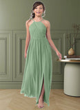 Ursula A-Line Pleated Chiffon Floor-Length Junior Bridesmaid Dress SJSP0019968