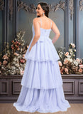 Annabelle Ball-Gown/Princess Sweetheart Sweep Train Tulle Prom Dresses With Bow JLP0025843