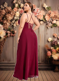 Hilda Trumpet/Mermaid Square Floor-Length Chiffon Bridesmaid Dress JLP0025826