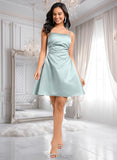 Desiree A-line Straight Short Satin Homecoming Dress JLP0025643