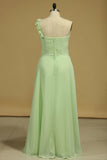 New Arrival One Shoulder Bridesmaid Dress Chiffon A Line