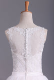 New Arrival Spaghetti Straps Wedding Dresses Sheath Lace & Tulle With Applique Court Train SJSPRX2EKZH