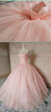 Pink Ball Gown Beading Long Charming Evening Dress Formal Women Dress Prom Dresses uk F278