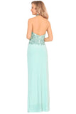 Prom Dresses Halter Chiffon With Applique And Slit Sheath