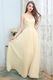 Cheap Floor Length Chiffon Spaghetti Straps A-Line Bridesmaid Dress