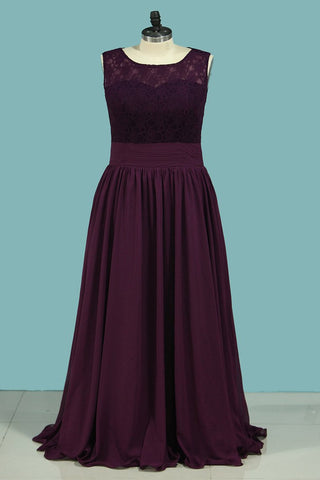 A Line Sweetheart Two-Tone Bridesmaid Dresses Floor Length Chiffon & Lace