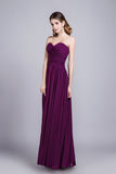 Affordable Bridesmaid Dresses/Prom Dresses A-Line Sweetheart Floor-Length Chiffon Grape