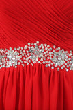 Prom Dresses A Line Scoop Chiffon With Beads And Ruffles Sweep Train