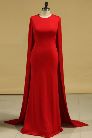 Pregnant Scoop Sheath Spandex Evening Dresses Sweep Train