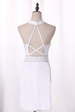 New Arrival Cocktail Dresses Halter Open Back Spandex With Beading