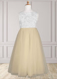 Janet Ball-Gown Sequins Tulle Tea-Length Dress SJSP0020245