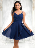 Stacy A-line V-Neck Short Chiffon Homecoming Dress JLP0025641